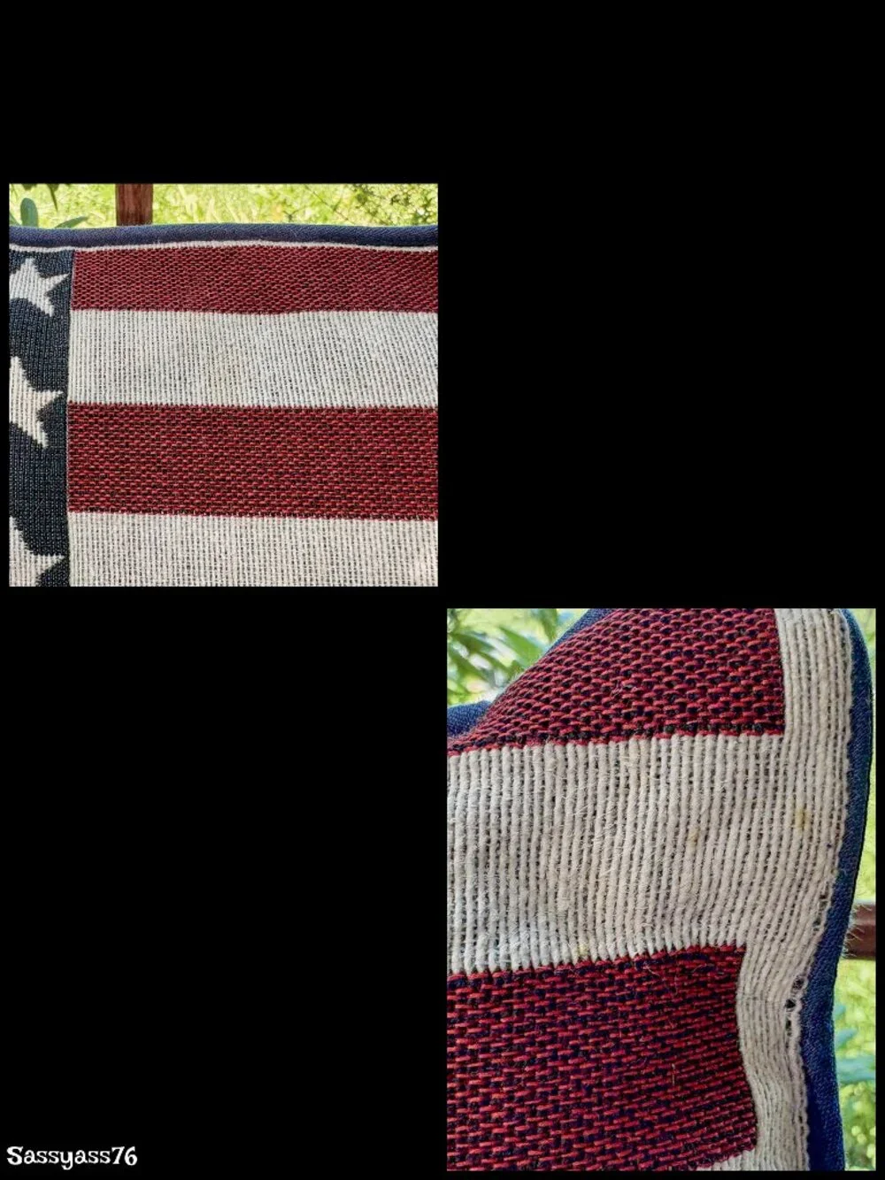 🆕VTG▪️80's 90's Patriotic Tapestry AMERICAN FLAG Decorative Flag Accent Pillow